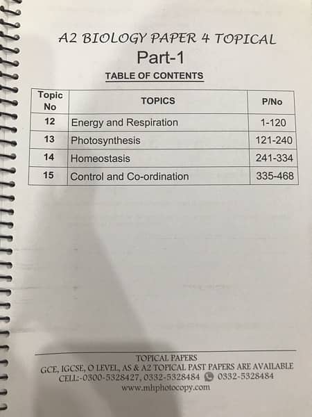 A 2-LEVEL BIOLOGY ( 9700 ) PAPER 4 TOPICAL PAST PAPER ( 2014-2021 ) 1