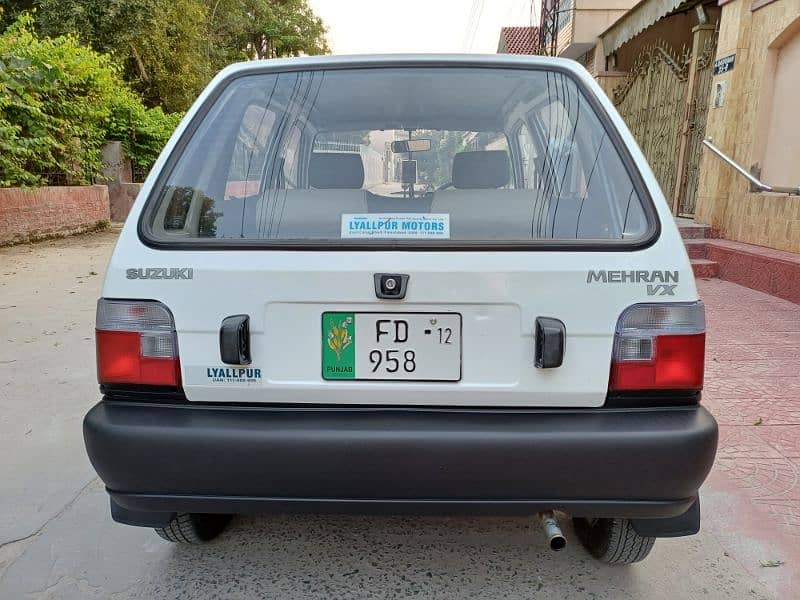 Suzuki Mehran VX 2012 bumper to bumper original fresh car 3