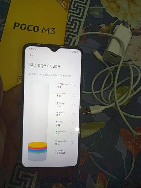 Poco M3 box charger 128gb 2