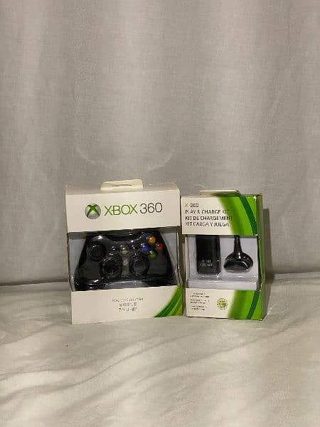 x box 360 controller with battery and charger 0