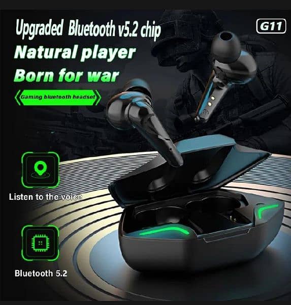 Upgraded Version V5.2Chip G11 Wireless Gaming Earbuds 0