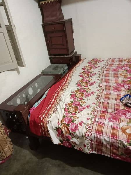 wooden complete bed set 1