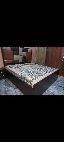 bed king size mattress one side table 4