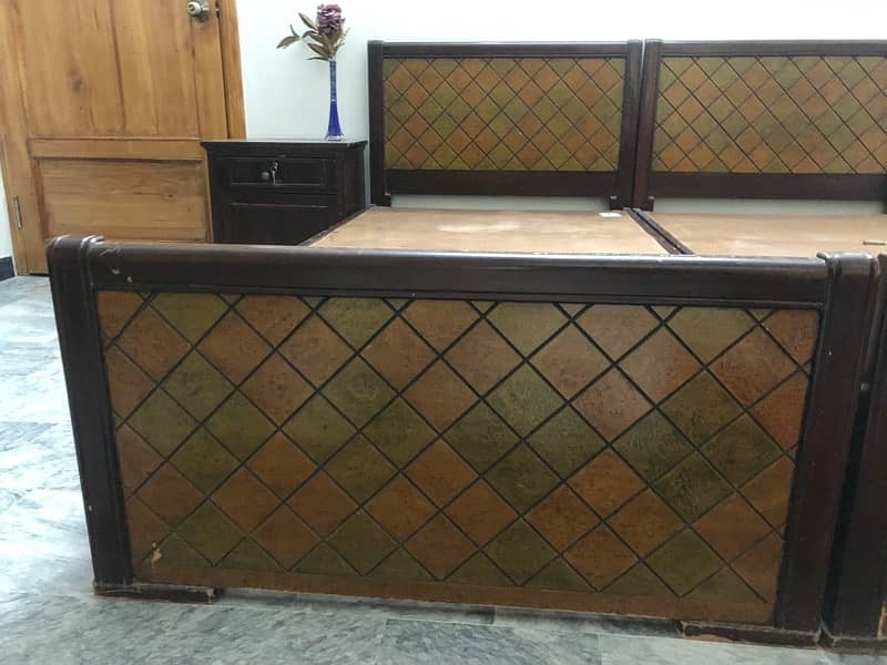 2 wooden single bed for sale 1