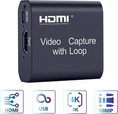 Video Capture Card, 4K HDMI to USB 3.0 Video Capture Device With Loop