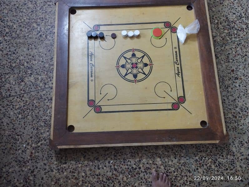 38 by 38 inches carrom board with high quality material coins (gotiya) 0