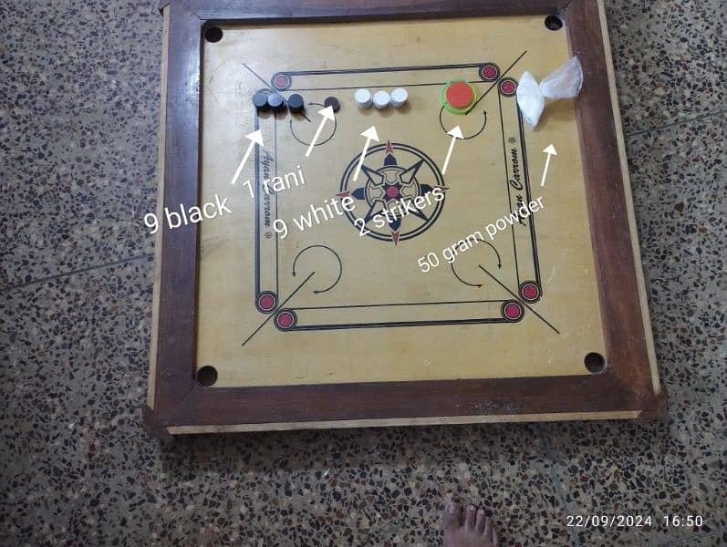 38 by 38 inches carrom board with high quality material coins (gotiya) 1