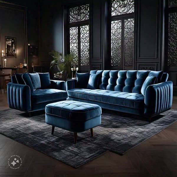 7 seater velvet sofa set 1