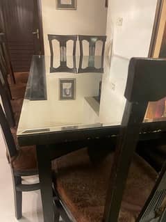 8 seater dining table mirror top