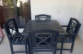 Solid Wood Table with Chairs