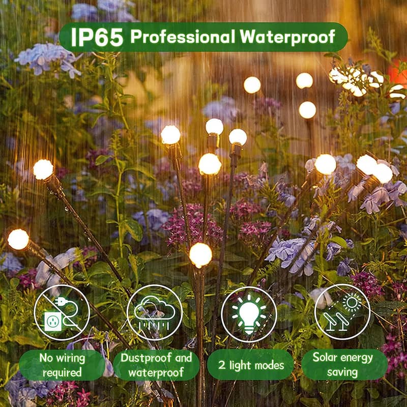 Solar Firework Fairy Light Waterproof Outdoor 8 Lighting Modes 9