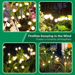 12 LED Solar Garden Wind-swinging Decoration Magic Firefly Lights