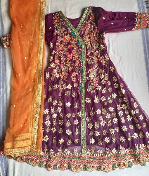 Mehndi dress/party wear/Angrakha frock 3