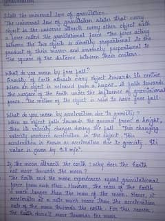 Handwritting Assignment Work