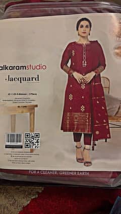 Alkaram embroided jacquard 3piece unstiched