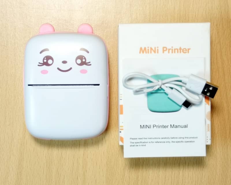 Rechargeable With 1 Paper Roll Thermal Printer Cute Office Mini Print 2