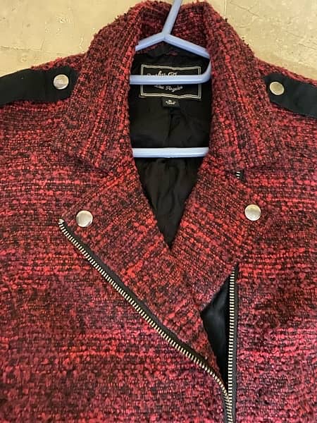 winter coat in red and black 1