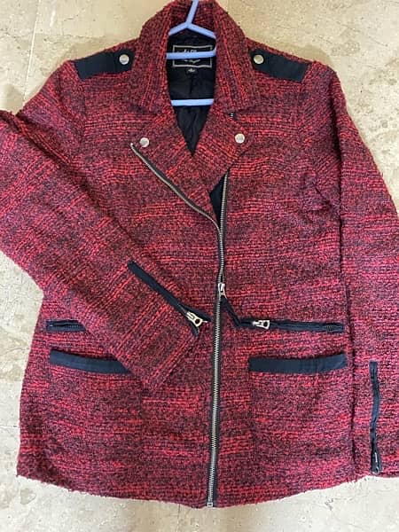 winter coat in red and black 2