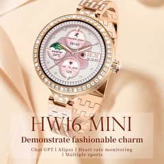 Hw16 Mini Luxury Women Rose Gold Smart Watch 1.35 Inch Bt Call With W