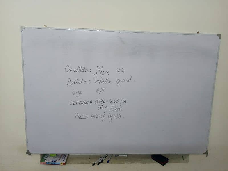 full size white board just one month use 1