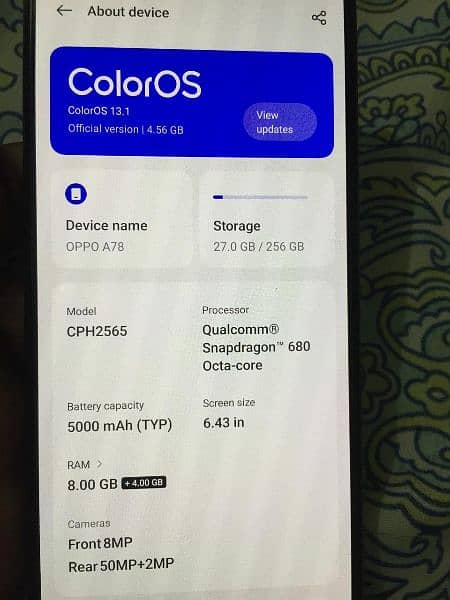 Oppo A78 fresh set just open urgent sale need cash 1