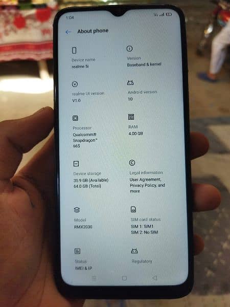 realme 5i  4/64 10/10 exchange possible 7