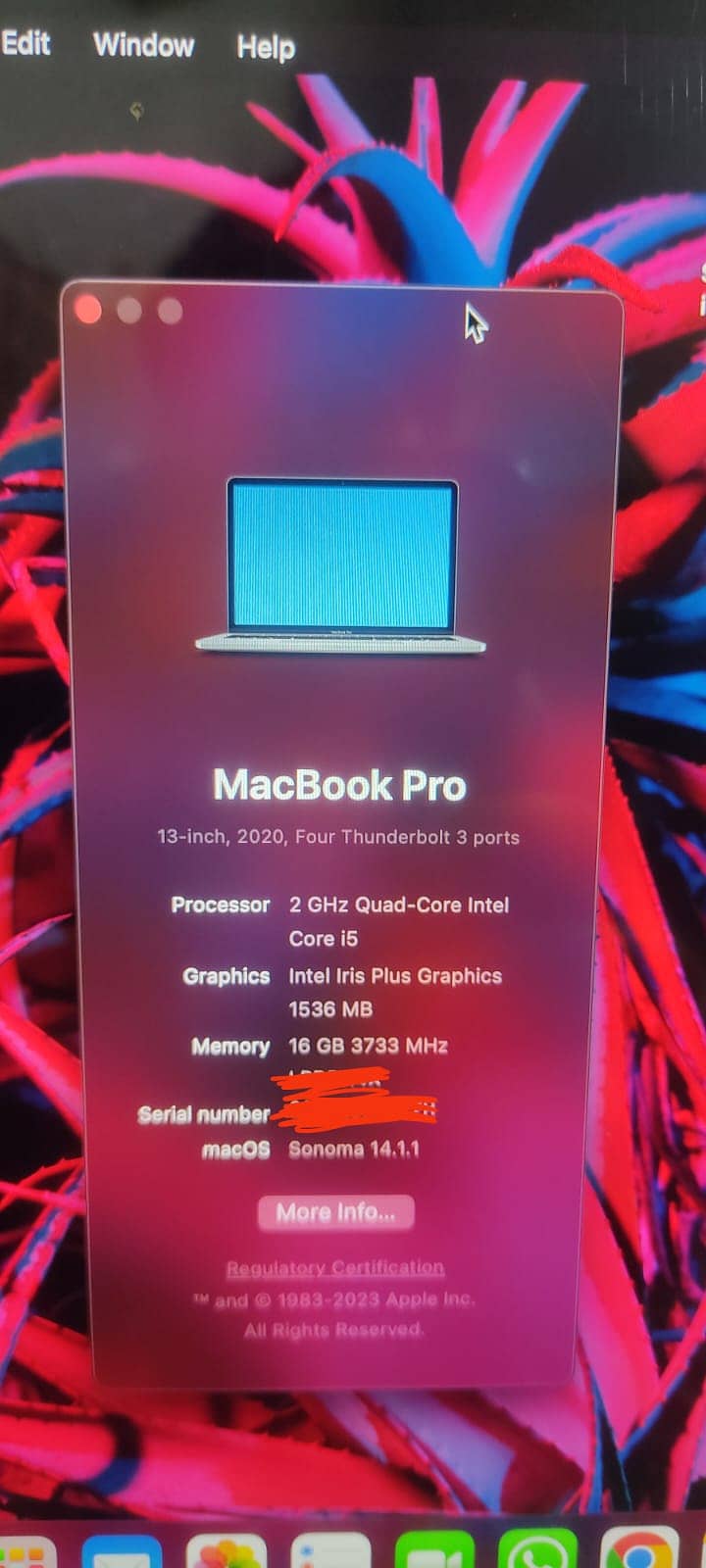 Macbook pro 2020 core i5 16/512 2