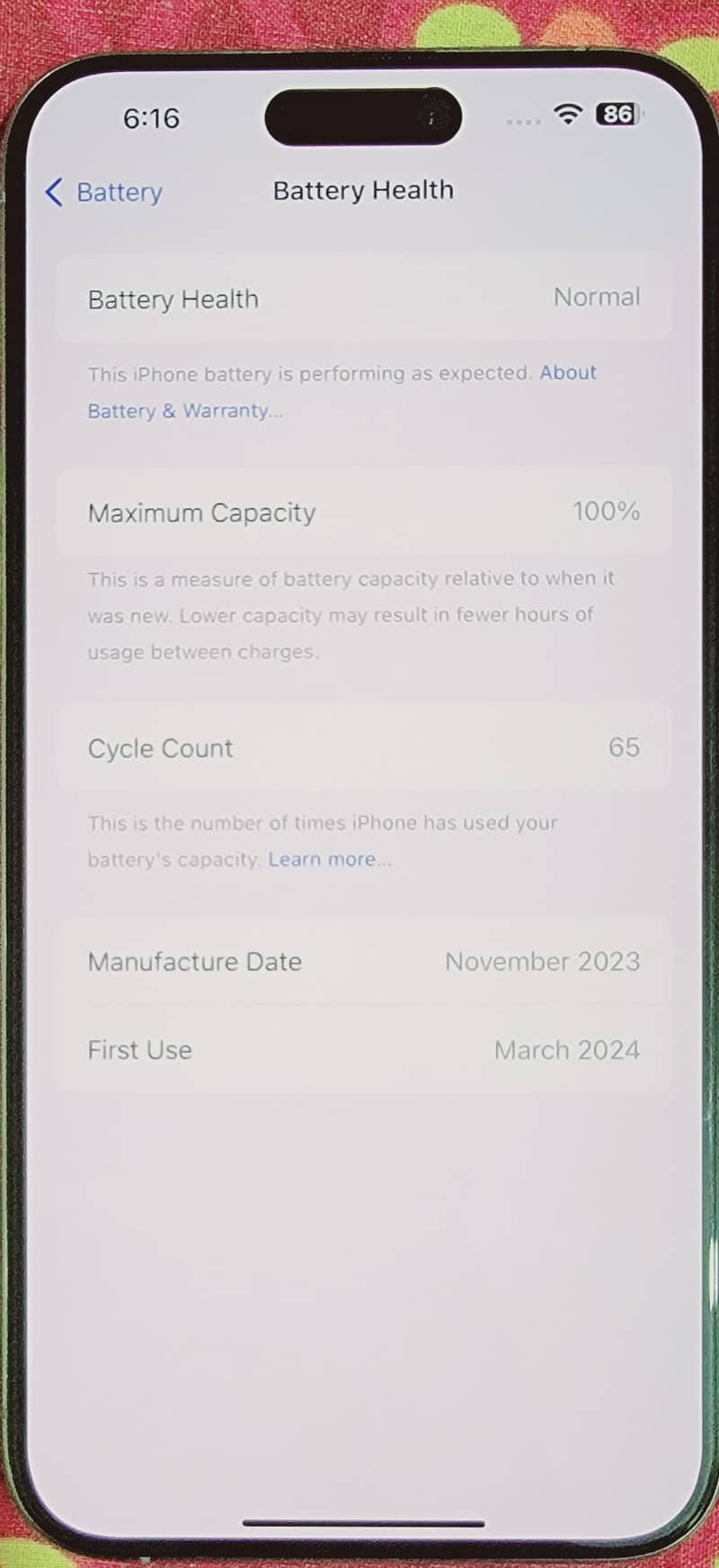 Iphone 15 Pro Max, 256 GB, Non PTA, 100% Battery Health 1