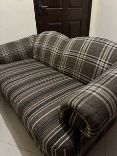 modern 2 seater sofa in check design 0