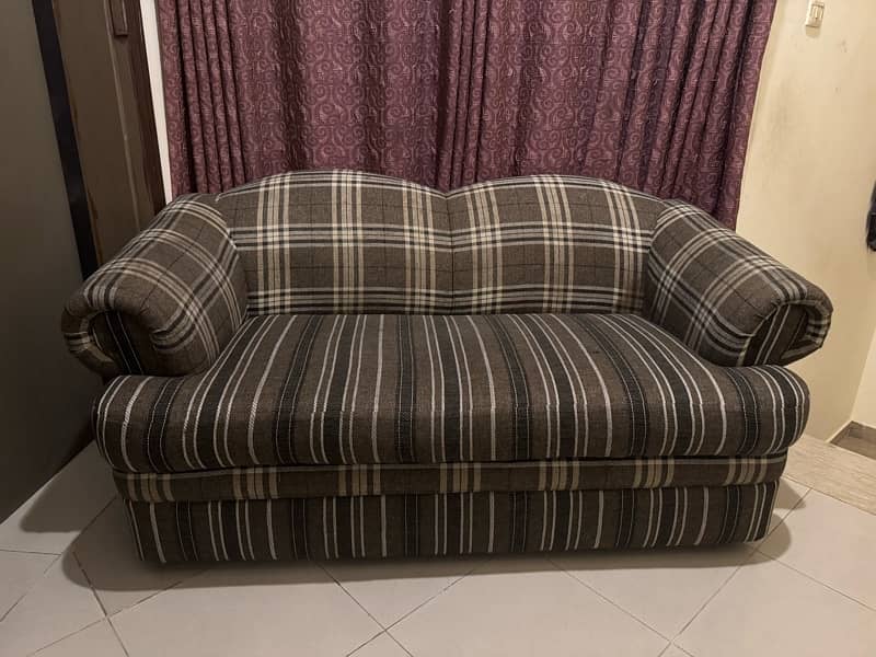 modern 2 seater sofa in check design 1