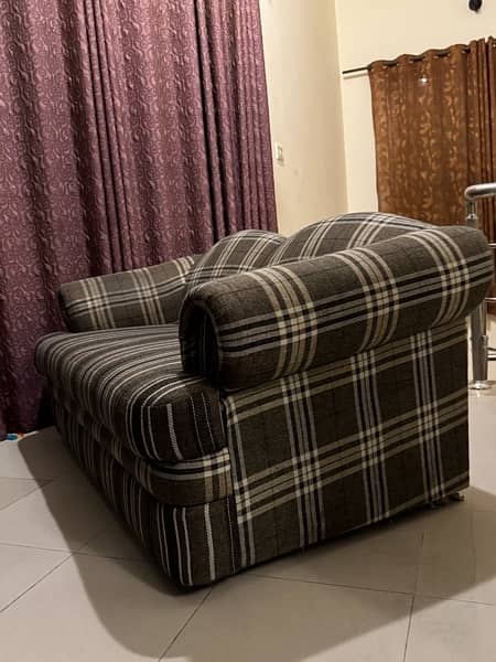 modern 2 seater sofa in check design 3