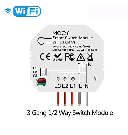 SMART HOME / Switch 3 Gang, WIFI works Alexa / Smart Life 0