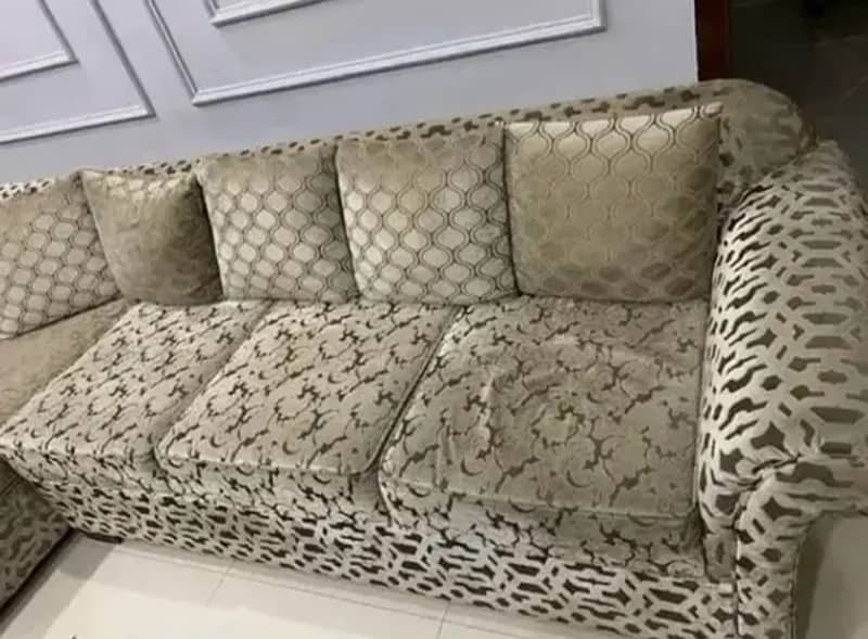 Wooden L shaped sofa 3