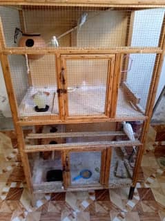 3 birds wooden cages good condition