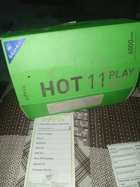 Infinix hot 11 play 4/64 12