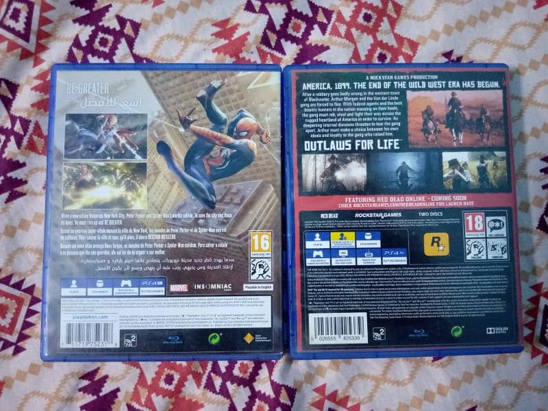 RDR 2 & Marvels Spiderman Ps4 Dvds available for sell 4