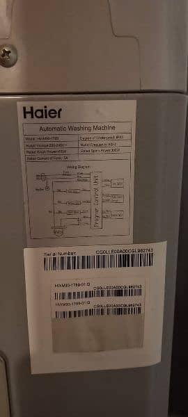 Haier washing machine Fully Auto 4