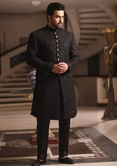 BRAND NEW SHERWANI WITH 4 ESSENTIAL