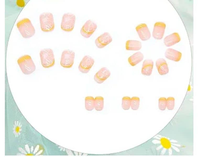 24Pcs Press on Nails Short Summer
False Nails Lemon Acrylics 1