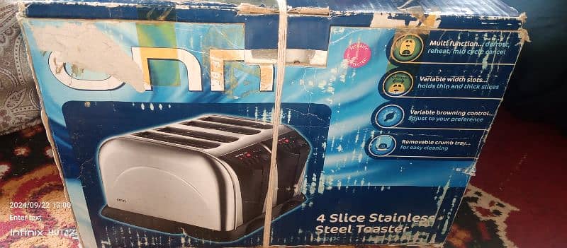 4 slice stean less steal toster brand new pin pack 1