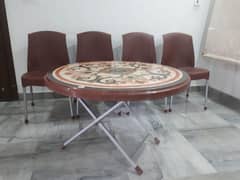 Boss Round Folding Table with 4 Boss Chairs