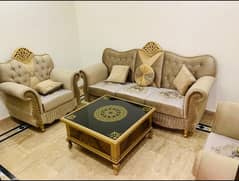 5 seater sofa with large table