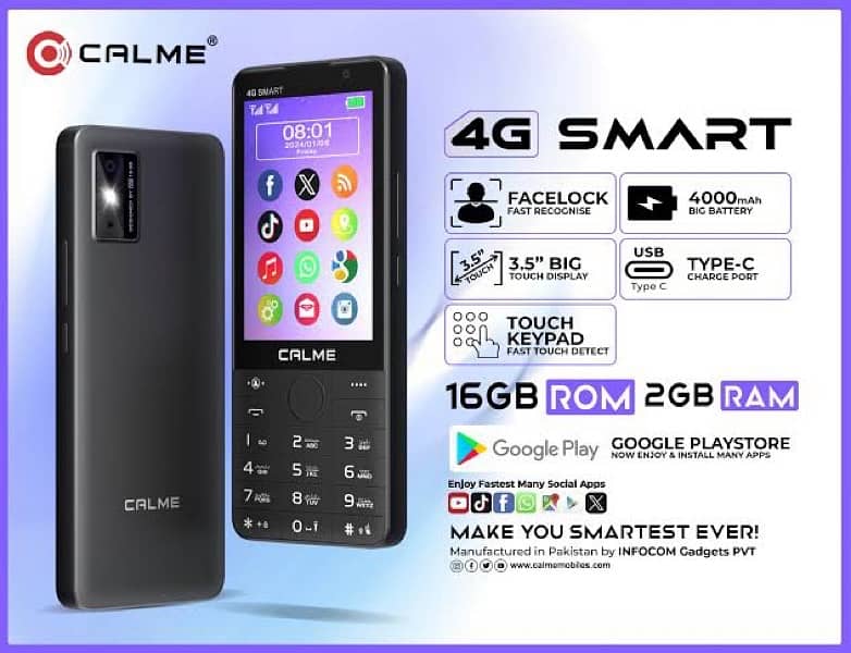 calme 4g smart. 2gb/16gb. Full box. 0