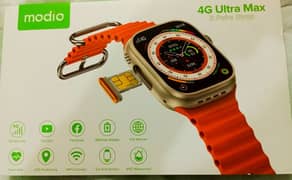 Smart Watch, Modio 4G Ultra Max, 3 pairs strap.