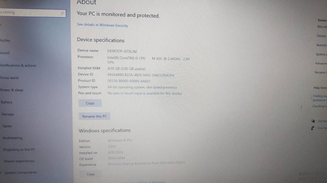 Dell I5 1st generation 4gb ram 6