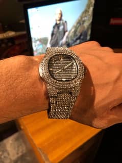 Iced out diamond encrusted watch 0