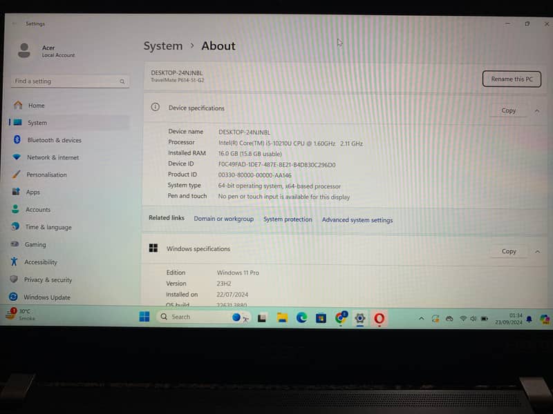 Acer 10thg, 16Ram, 256ssd condition 10/10 3