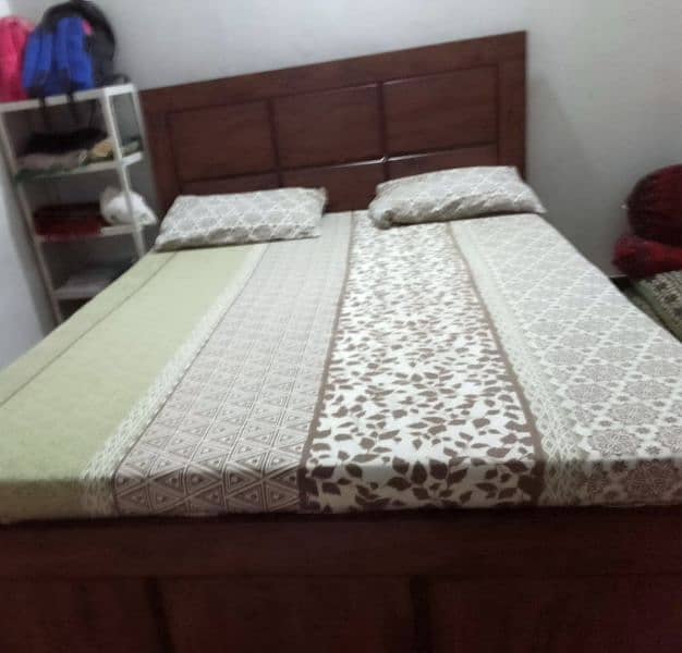 wooden Queen size Bed without mattress | one month used | Fixed price 3