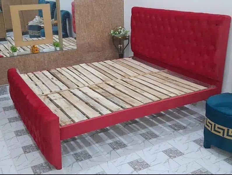 New Velvet Poshish Double size Bed 4