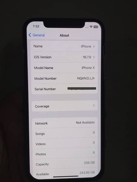 Iphone x 256gb PTA approved Just Back Little Crack 1